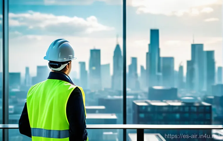 대기환경기사 자격증과 연계 가능한 학위 - **Prompt:** A dynamic image capturing a professional's career evolution. On the left side, a slightl...