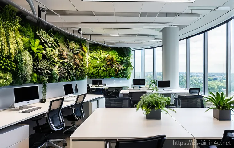 대기환경 실무에 필요한 소프트웨어 - **Prompt:** "A vibrant, modern office space bathed in natural light, showcasing a diverse team of pr...