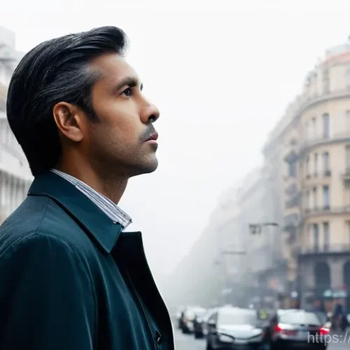 대기오염물질 측정 실무 경험담 - **Prompt 1: The Invisible Breath of the City**
    "An adult individual, perhaps a man or a woman in...